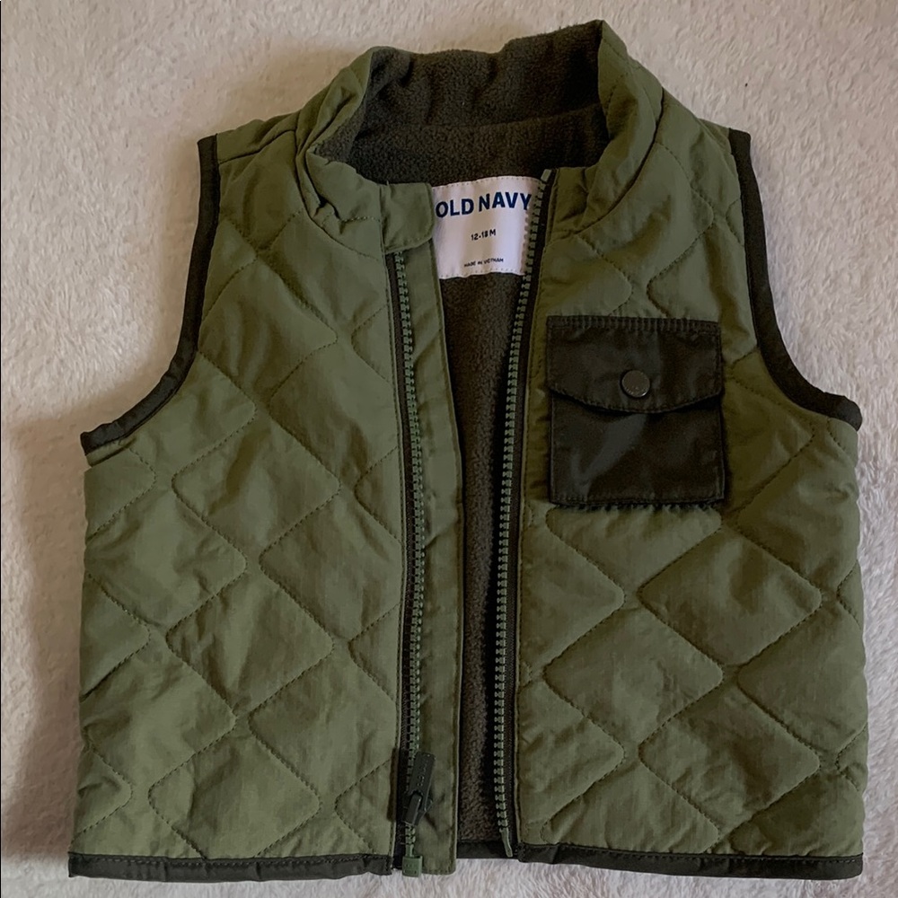 Old Navy Kids' Green Quilted Vest(12-18M)(Very Well Preserved)